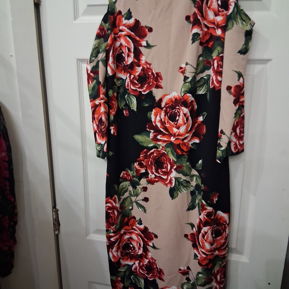 Elegant Floral Long Sleeve Dress